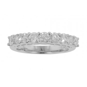 1.50 Ct Round Diamond Wedding Band in Stylish 14 kt White Gold Mounting Rings